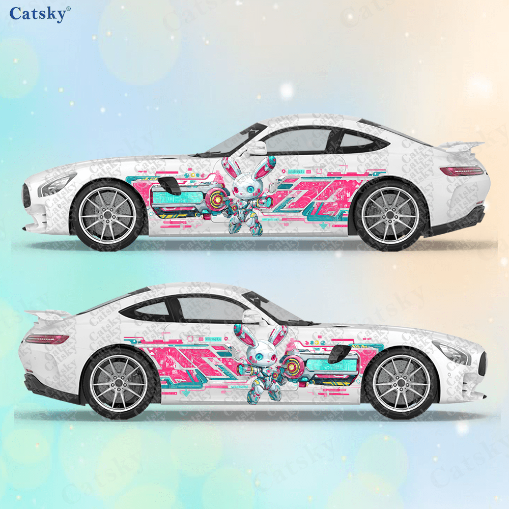 Tech Accessories For Car - 2 ชิ้น Cyberpunk Line Tech Bunny