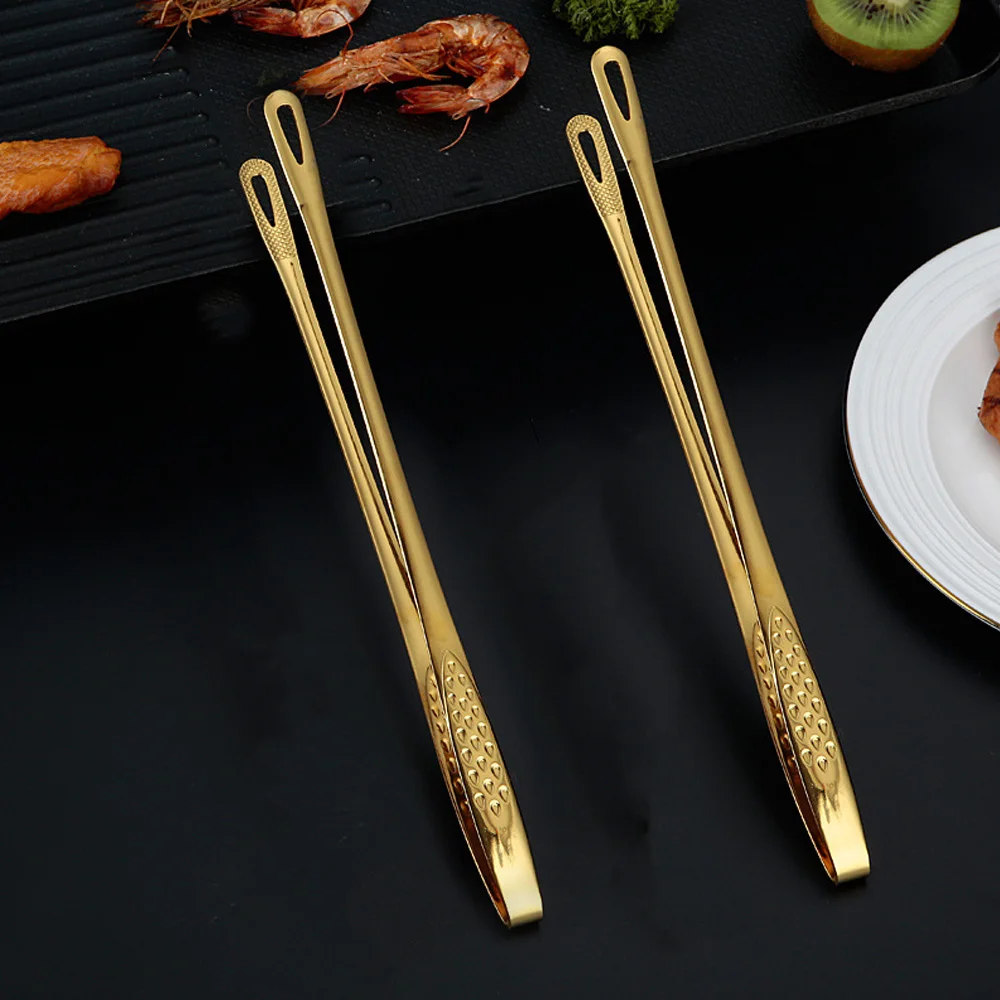 Hi Tech Kitchen Accessories - 1PC ที่คีบอาหารสแตนเลสมือจับยาวกันลื่นบาร์บีคิวสเต็กสำหรับห้องครัวเครื่องมือทำอาหารอุปกรณ์เสริม