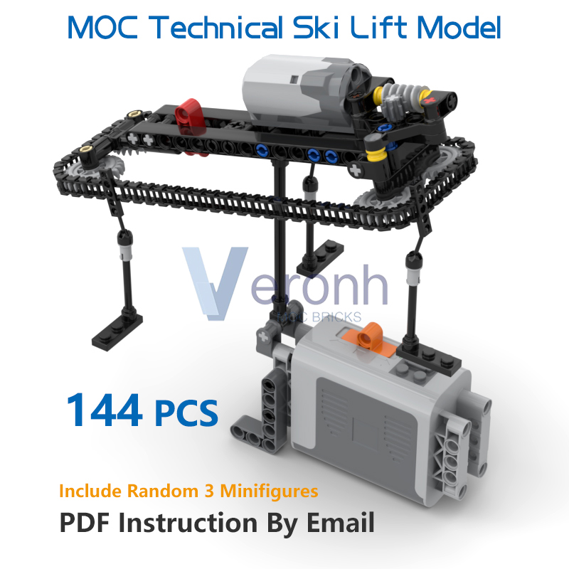 Tech Accessories For Kids - Creative Technical Ski Lift ชุดบล็อกอาคาร PF