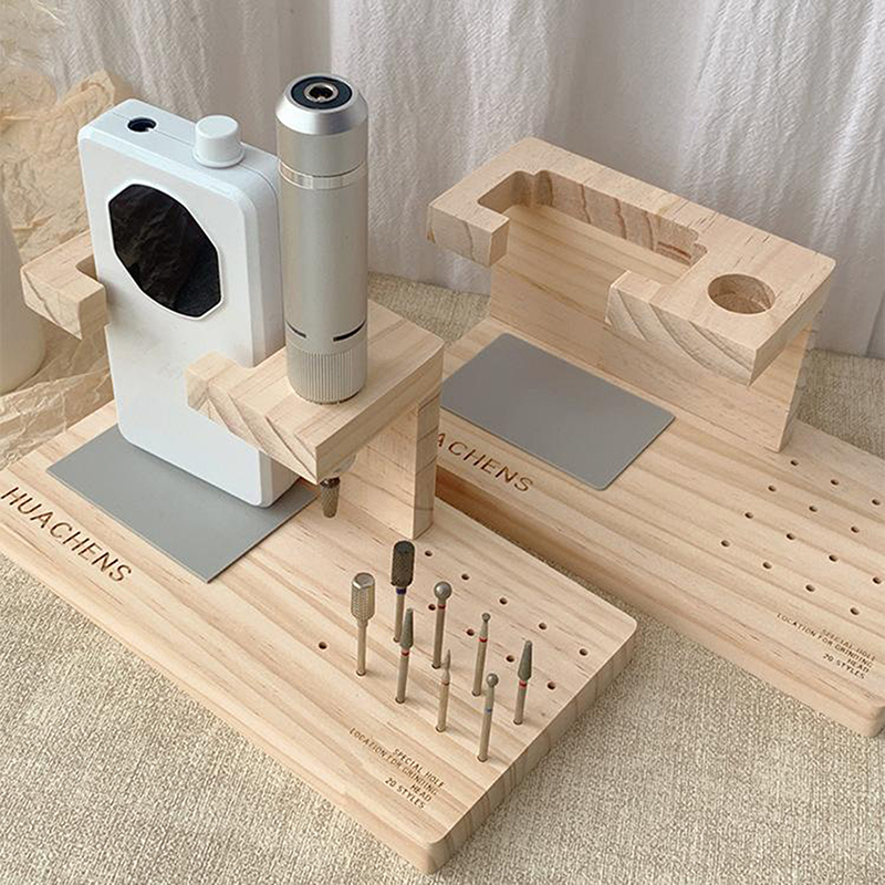 Tech Accessories Box - ที่วางดอกสว่านทำเล็บ 1 ชิ้น ทำจากไม้ ทนทาน สำหรับฝึกทำเล็บ