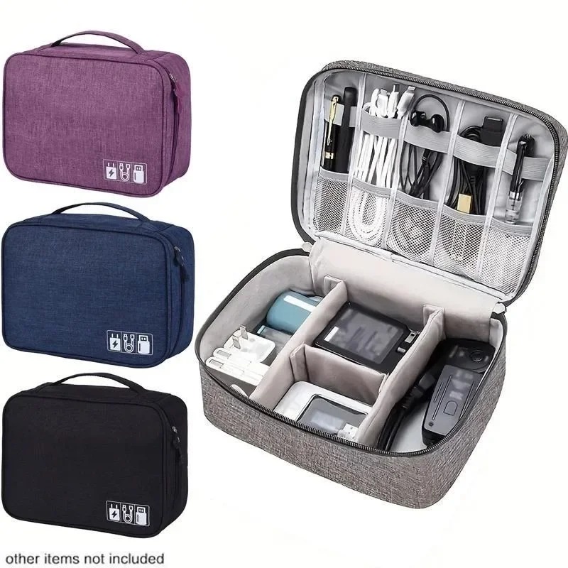 Tech Accessories For Travel - กระเป๋าจัดระเบียบอุปกรณ์อิเล็กทรอนิกส์สำหรับเดินทาง กันน้ำ กระเป๋าเก็บสายเคเบิล ของขวัญสำหรับคนรักเทคโนโลยี ใช้เป็นอุปกรณ์เสริมสำหรับสายโทรศัพท์และ iPad