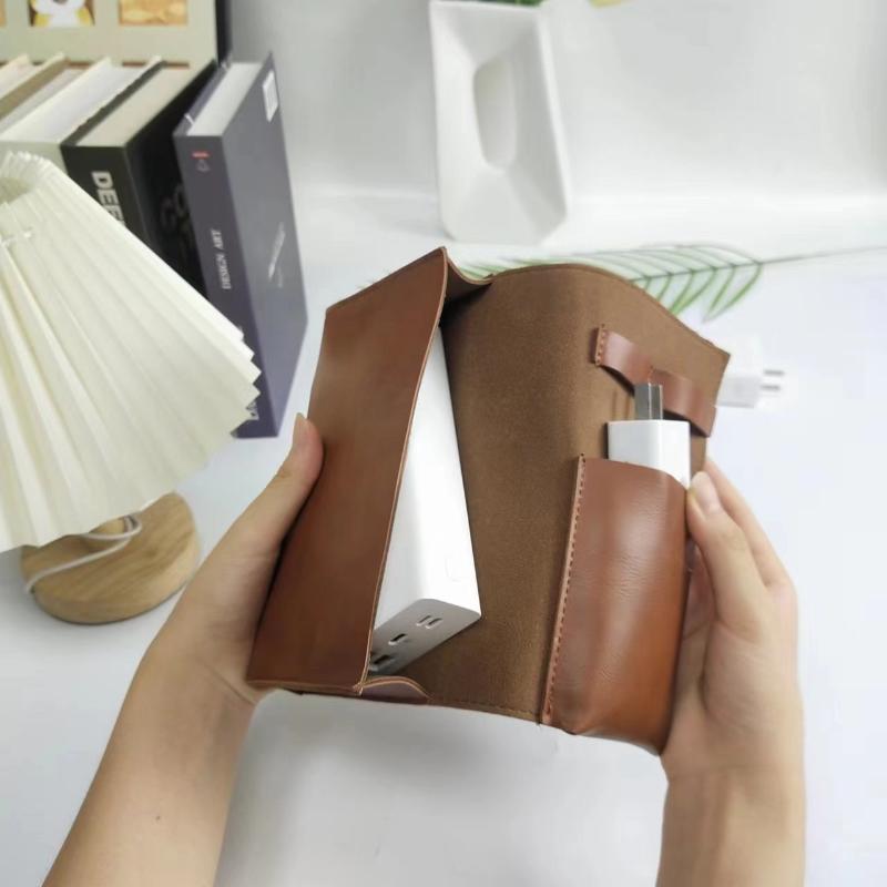 Tech Accessories For Travel - กระเป๋าจัดระเบียบอเนกประสงค์หนัง PU 1 ชิ้น สำหรับอุปกรณ์อิเล็กทรอนิกส์ อุปกรณ์การเรียน