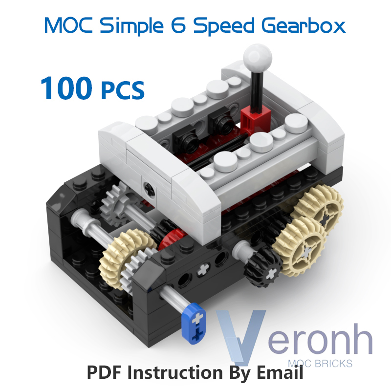 Tech Accessories For Kids - High-Tech Simple 6 Speed กล่องเกียร์ชุด MOC