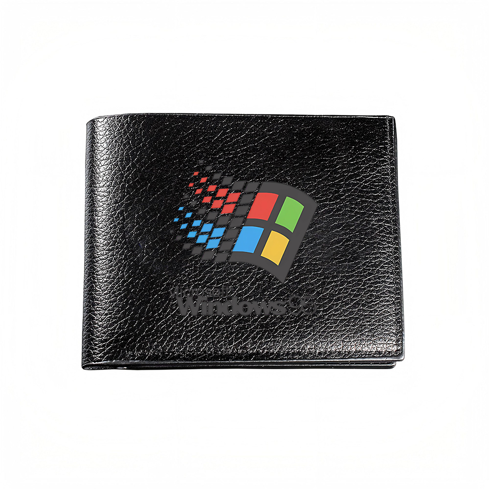 Tech Accessories Logo Design - กระเป๋าสตางค์ผู้ชายลายโลโก้ Windows พร้อมช่องใส่บัตร สไตล์ลำลองสำหรับธุรกิจ แฟชั่นทันสมัย แรงบันดาลใจจากเทคโนโลยี