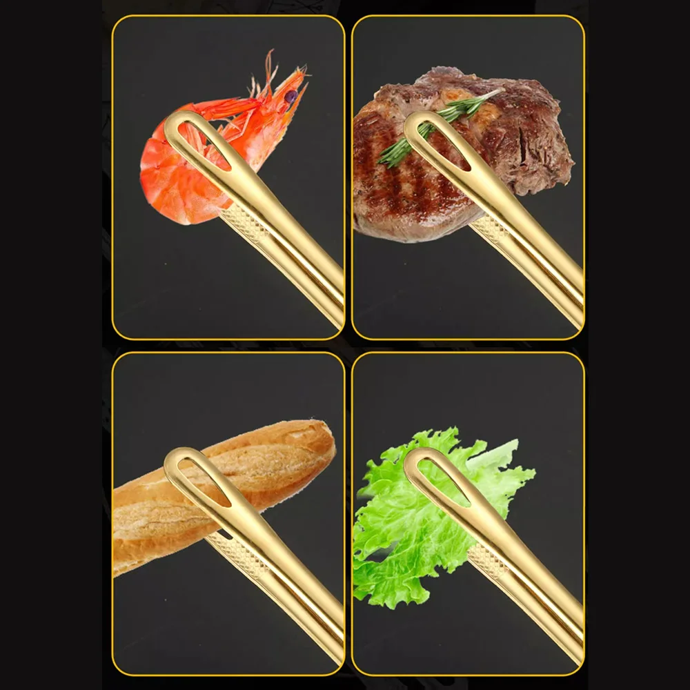 1PC ที่คีบอาหารสแตนเลสมือจับยา - Hi Tech Kitchen Accessories บทวิจารณ์และราคา
