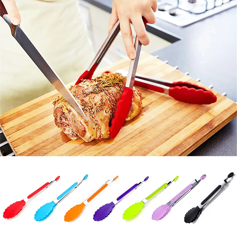 แหนบอาหารสแตนเลสแหนบครัวซิลิโค - Hi Tech Kitchen Accessories บทวิจารณ์และราคา