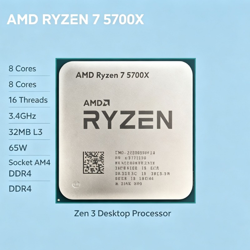 ซีพียู AMD Ryzen 7 5700X 65W T - Amd Cpu Ryzen 7 บทวิจารณ์และราคา