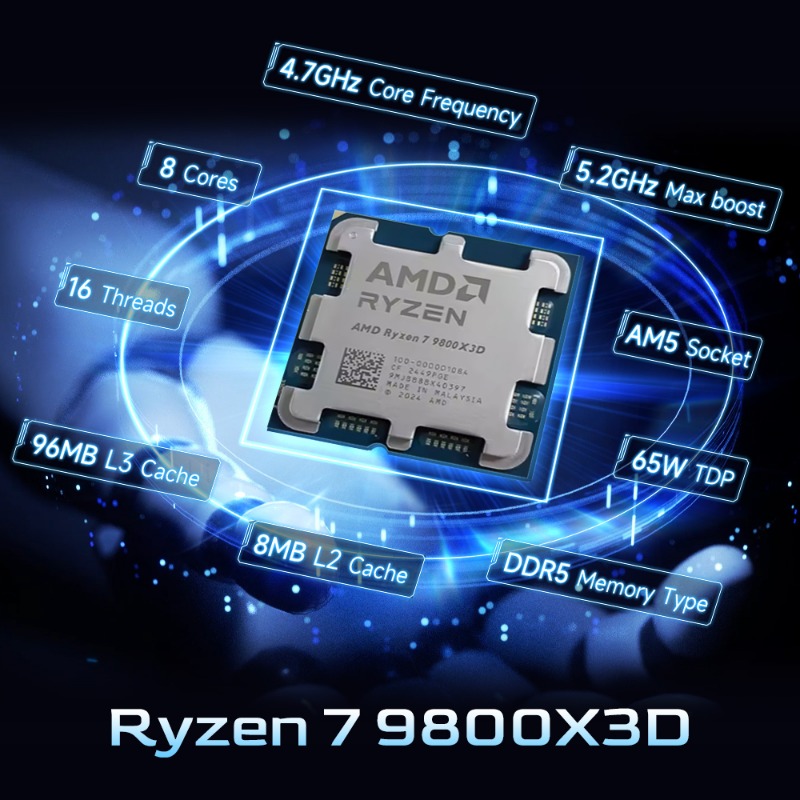 AMD Ryzen 7 9800X3D X3D ซีพียู - Amd Cpu Ryzen 7 บทวิจารณ์และราคา