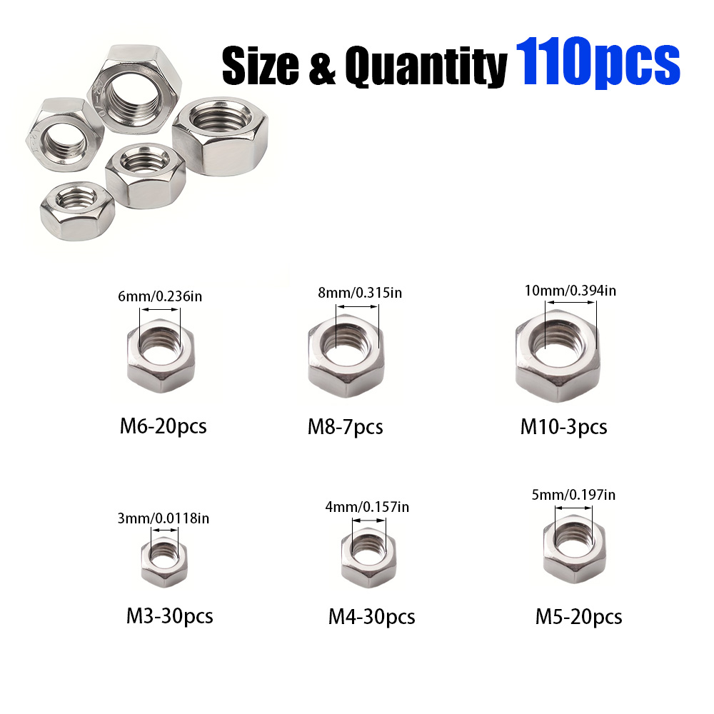ชุดน็อตหกเหลี่ยมสแตนเลส 110 ชิ - Tech House Accessories บทวิจารณ์และราคา