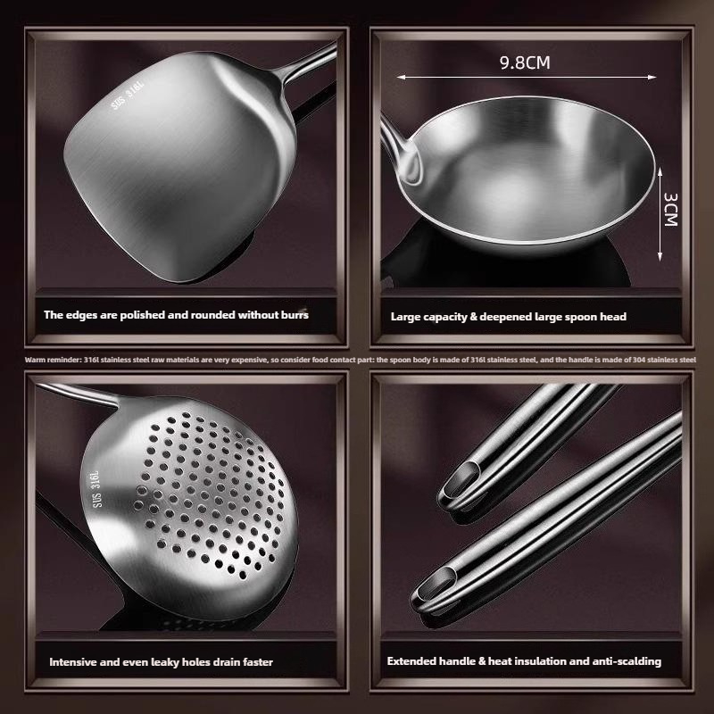 ตะหลิวสแตนเลสสำหรับทำอาหาร อุป - Hi Tech Kitchen Accessories บทวิจารณ์และราคา